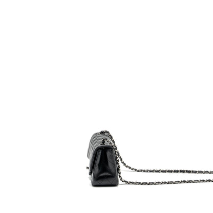 Chanel mini square Flap bag lambskin black SHW