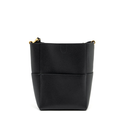 Celine Sangle Bucket Purse Grained Calfskin Black