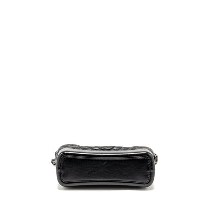 Chanel Gabrielle Hobo Bag Shiny Calfskin Black Multicolour Hardware