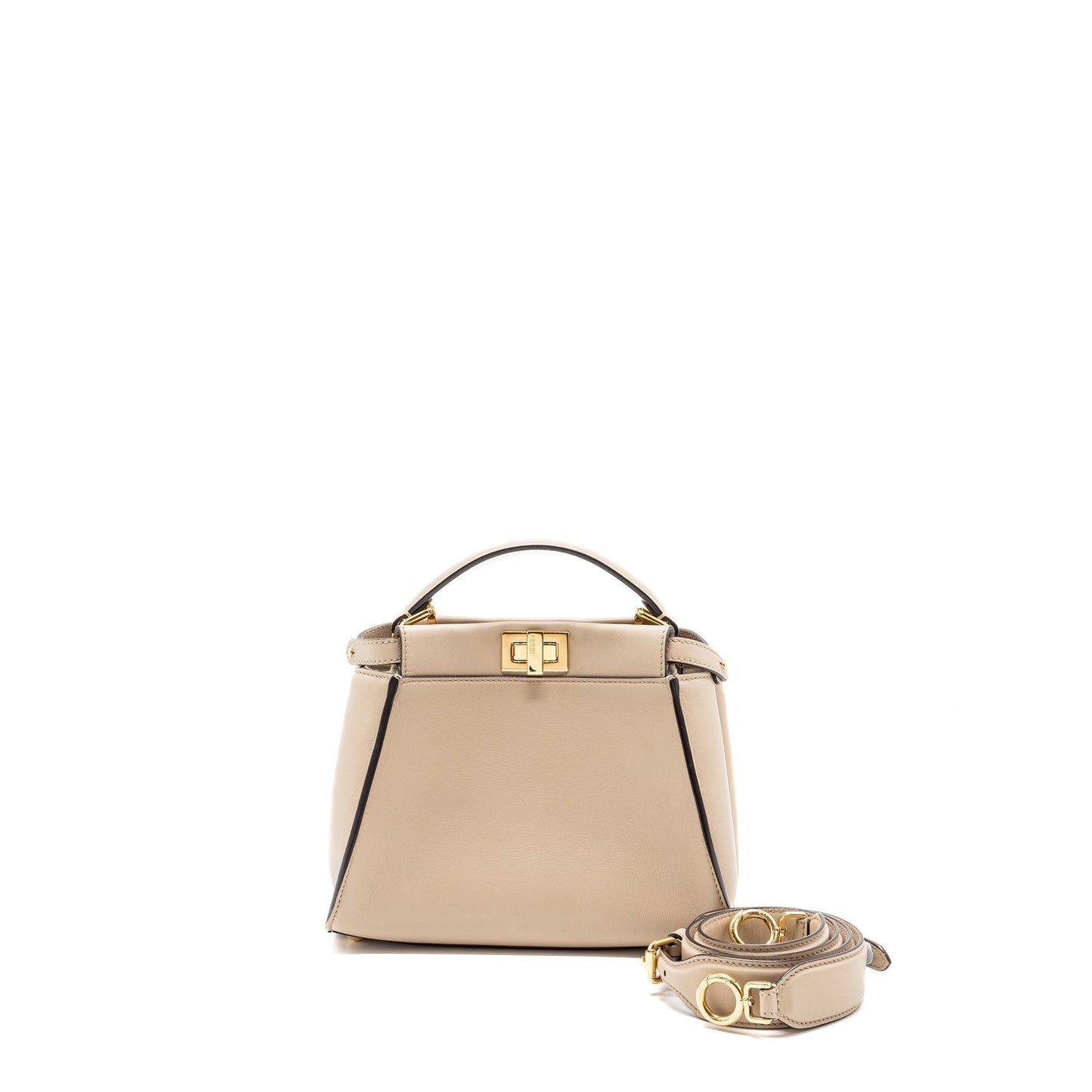 Fendi Peekaboo Mini Calfskin Beige