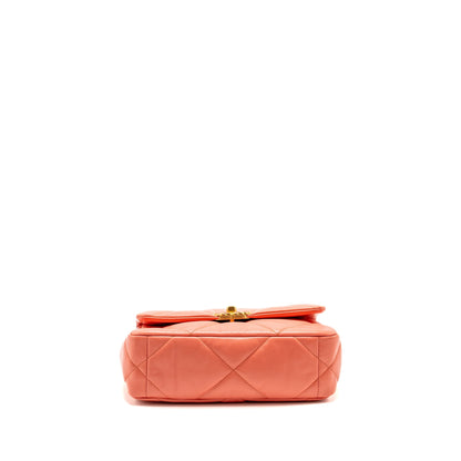 Chanel Small 19 Bag Shiny Goatskin Coral Multicolour Hardware