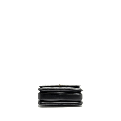 Chanel Small Trendy CC Flap Bag Lambskin Black LGHW (Microchip)