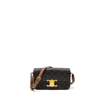 Celine Triomphe Mini Purse Calfskin Tan