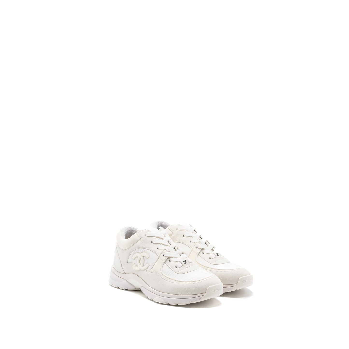 Chanel size 37 CC logo trainer white