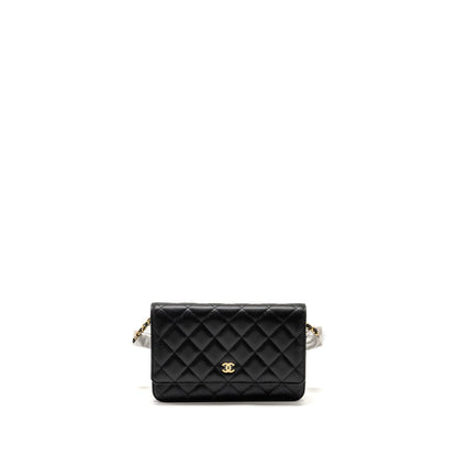 Chanel Classic Wallet on chain caviar black GHW (microchip)