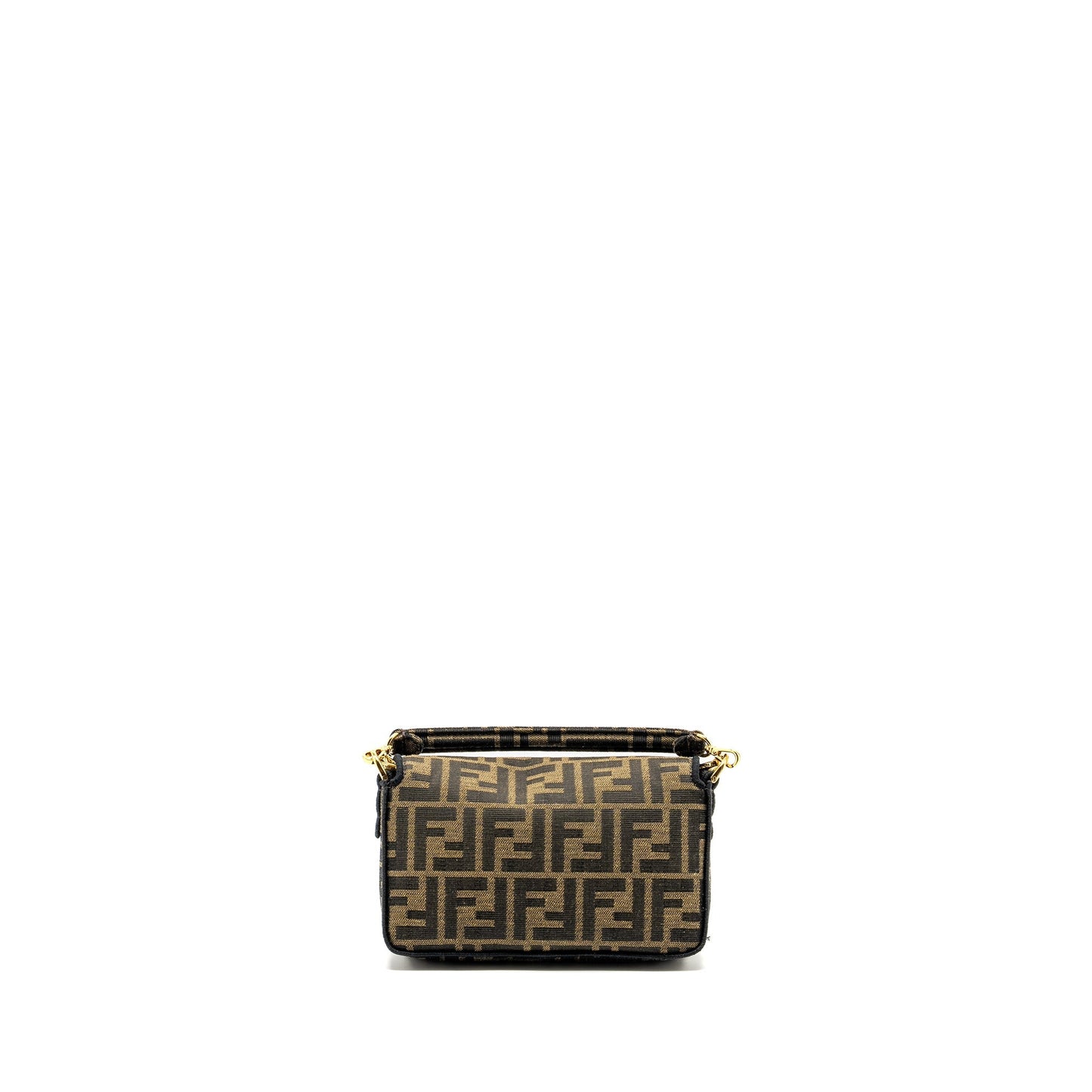 Fendi Mini Baguette Purse Jacquard Fabric Brown