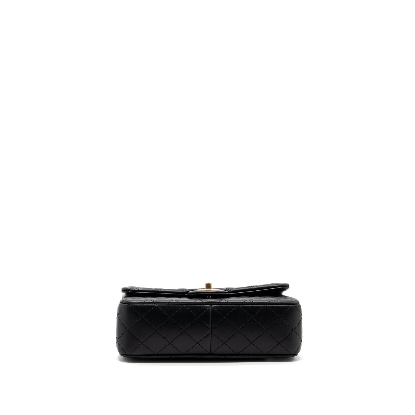 Chanel 23s camellia chain flap bag lambskin black GHW (Mircochip)