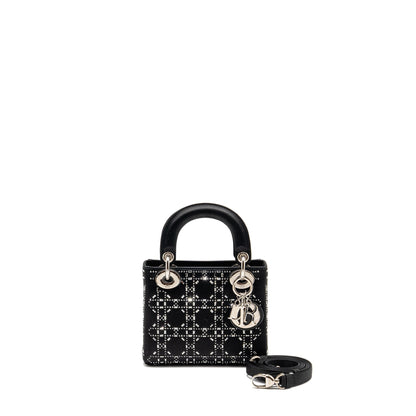 Dior Mini Lady Dior Satin Crystal Black