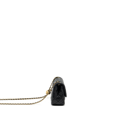 Chanel Pearl Crush Mini Square Lambskin Black GHW (Microchip)