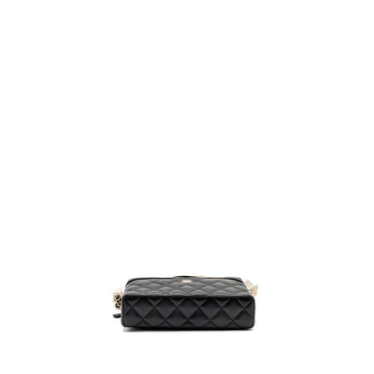 Chanel 25p CC top Handle Vanity with Chain Caviar Black LGHW (microchip)