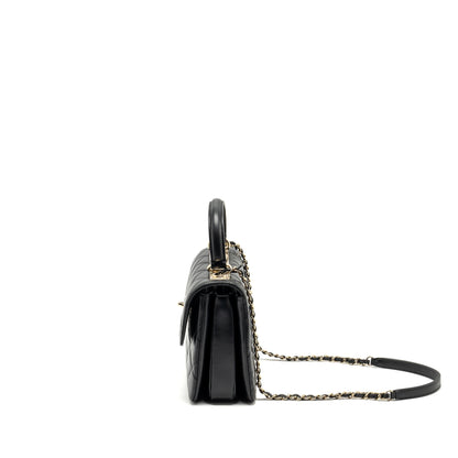 Chanel Small Trendy CC Flap Bag Lambskin Black LGHW (Microchip)