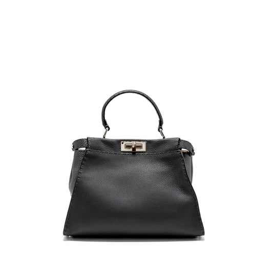 Fendi Medium Peekaboo Purse Selleria Leather Black