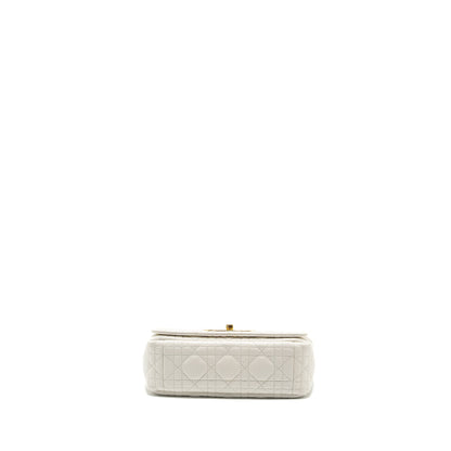 Dior Caro S flap Purse calfskin white