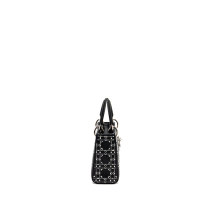 Dior Mini Lady Dior Satin Crystal Black