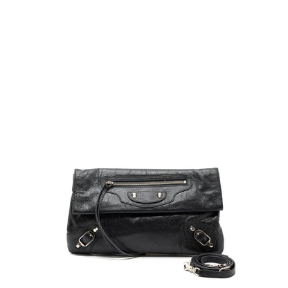 Balenciaga City Fold Clutch/ Mini Purse Dark Grey