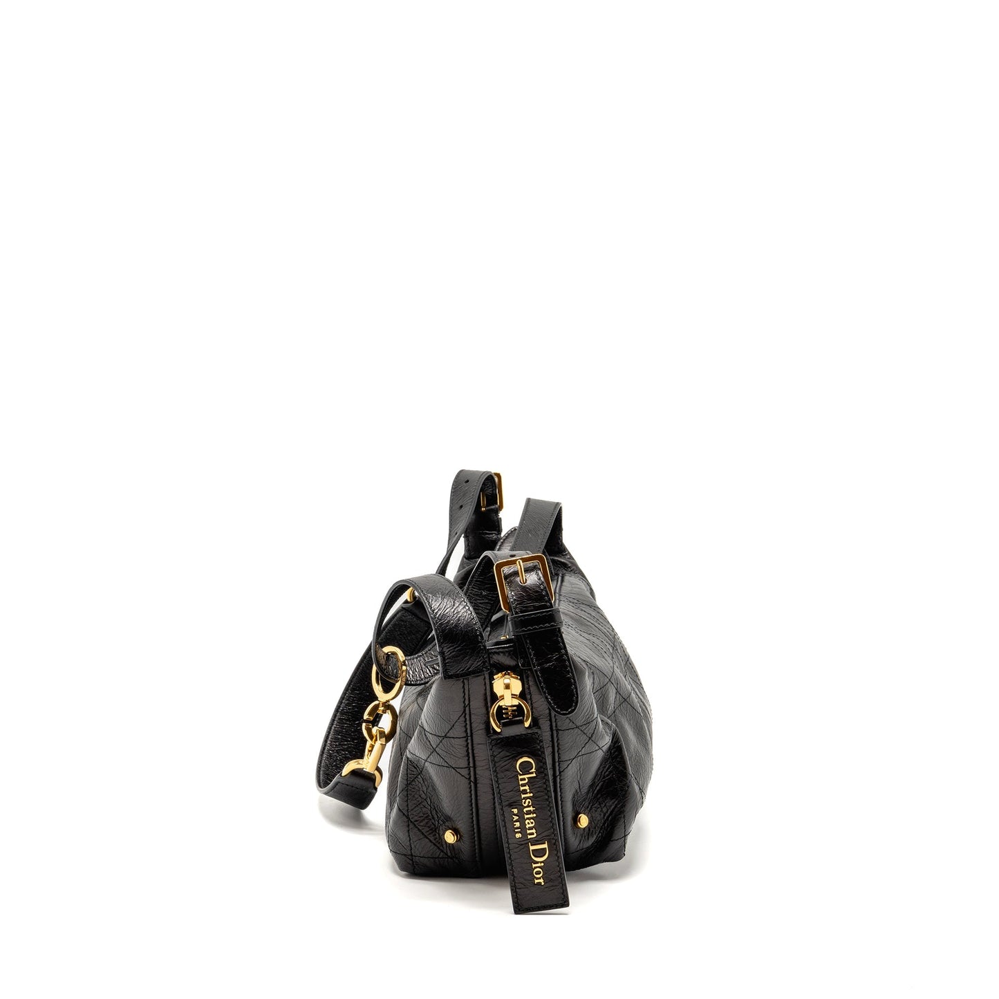 Dior Small D-Journey Purse Crinkled Calfskin Black