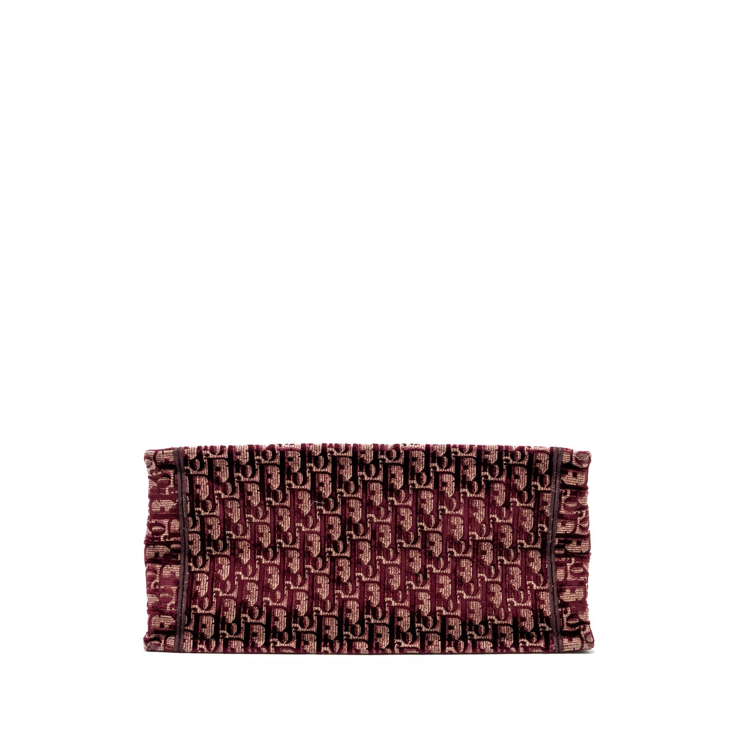 Dior Medium Book Tote Oblique Embroidery Velvet/ Canvas Dark Red