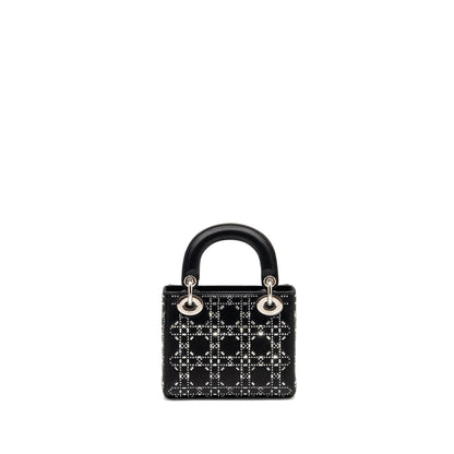 Dior Mini Lady Dior Satin Crystal Black