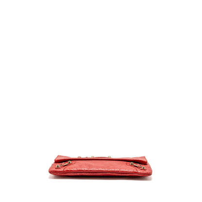 Balenciaga City Fold Clutch Leather Red
