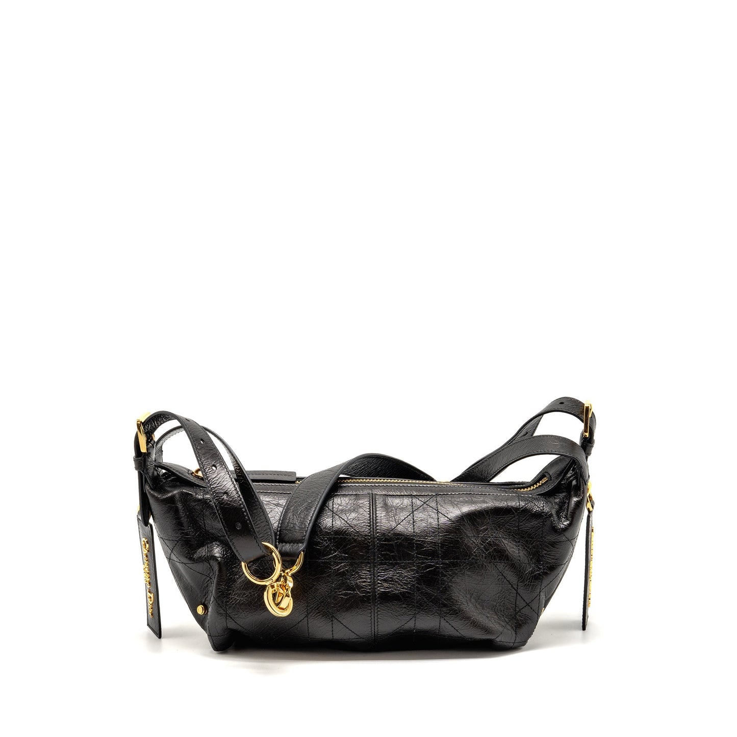 Dior Small D-Journey Purse Crinkled Calfskin Black