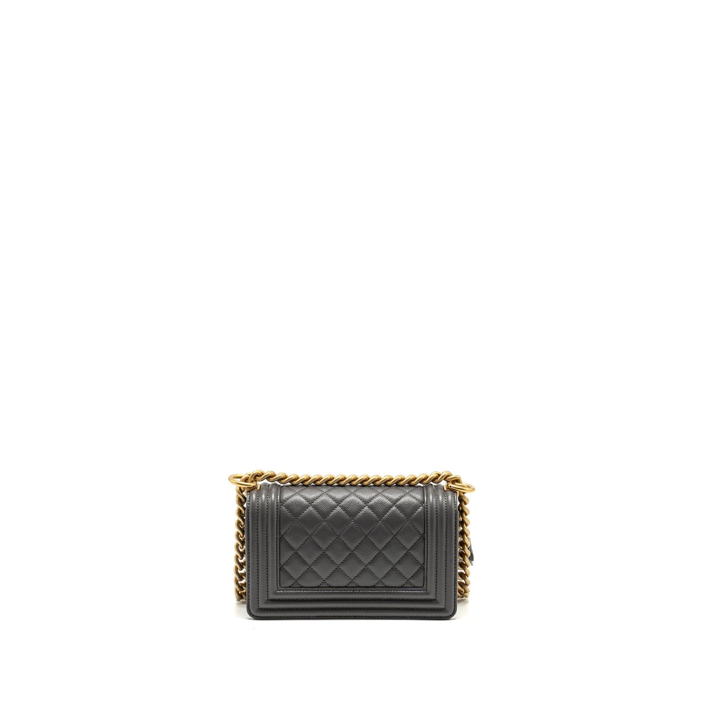 Chanel Small Boy Bag Caviar Dark Grey GHW (microchip)