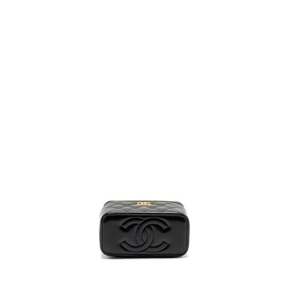 Chanel Long Vanity with Chain detail CC Logo Lambskin Black GHW(microchip)