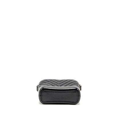 Chanel Small Gabrielle Hobo Bag Chevron Calfskin Black Multicolour Hardware