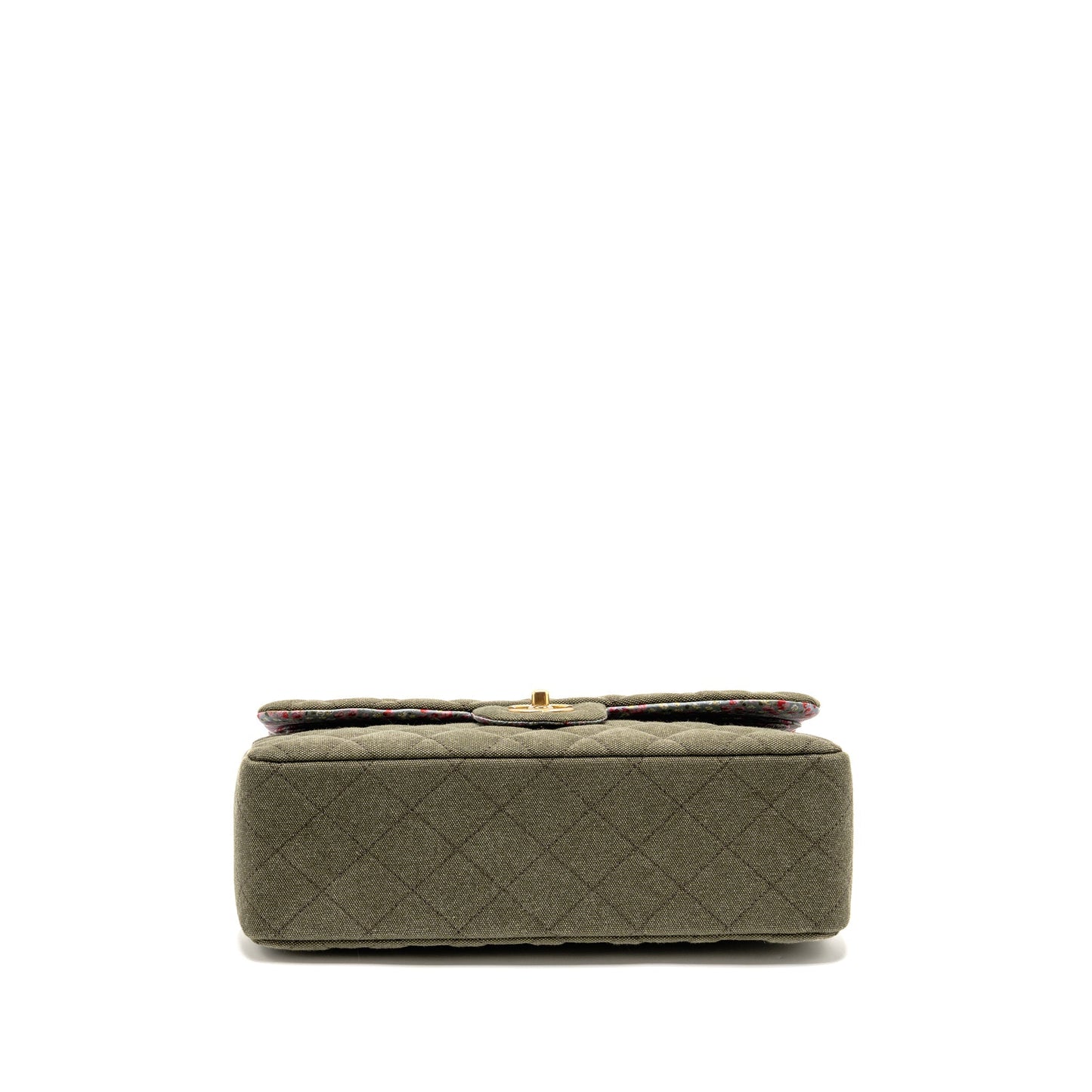Chanel Coco Cuba Charms Jumbo Classic Double Flap Bag Canvas Green GHW