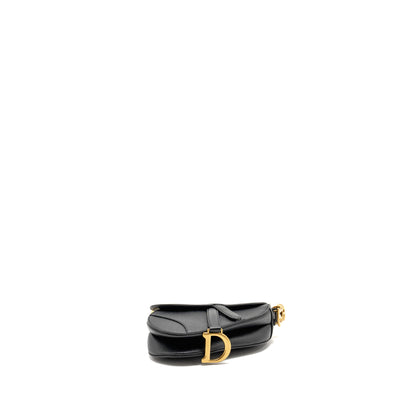 Dior Mini Saddle Purse Calfskin Black