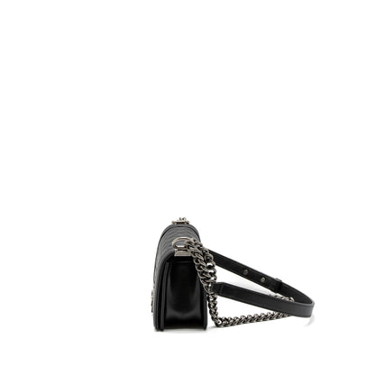Chanel Small Boy Bag Caviar Black SHW (Microchip)