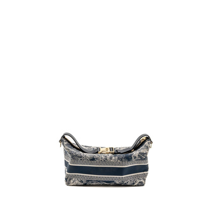 Dior Medium DiorTravel Nomad Pouch Toile de Jouy Reverse Technical Fabric Blue