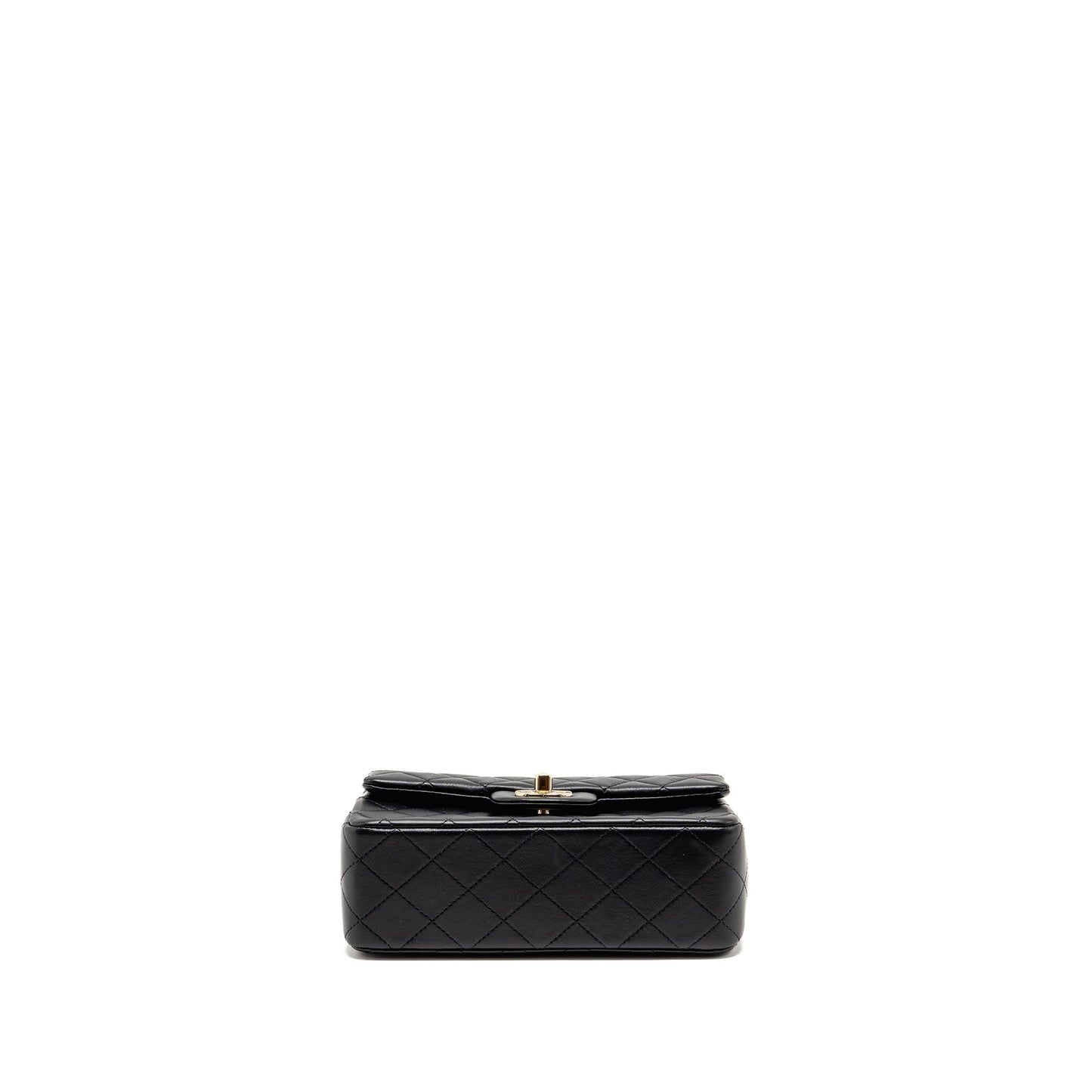 Chanel Top Handle Mini Rectangular Flap Bag Lambskin Black LGHW (Microchip)