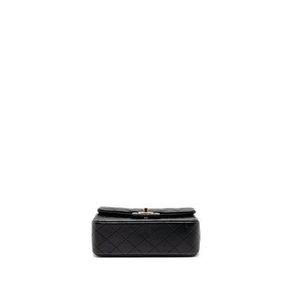 Chanel Top Handle Mini Rectangular Flap Bag Lambskin Black LGHW (Microchip)