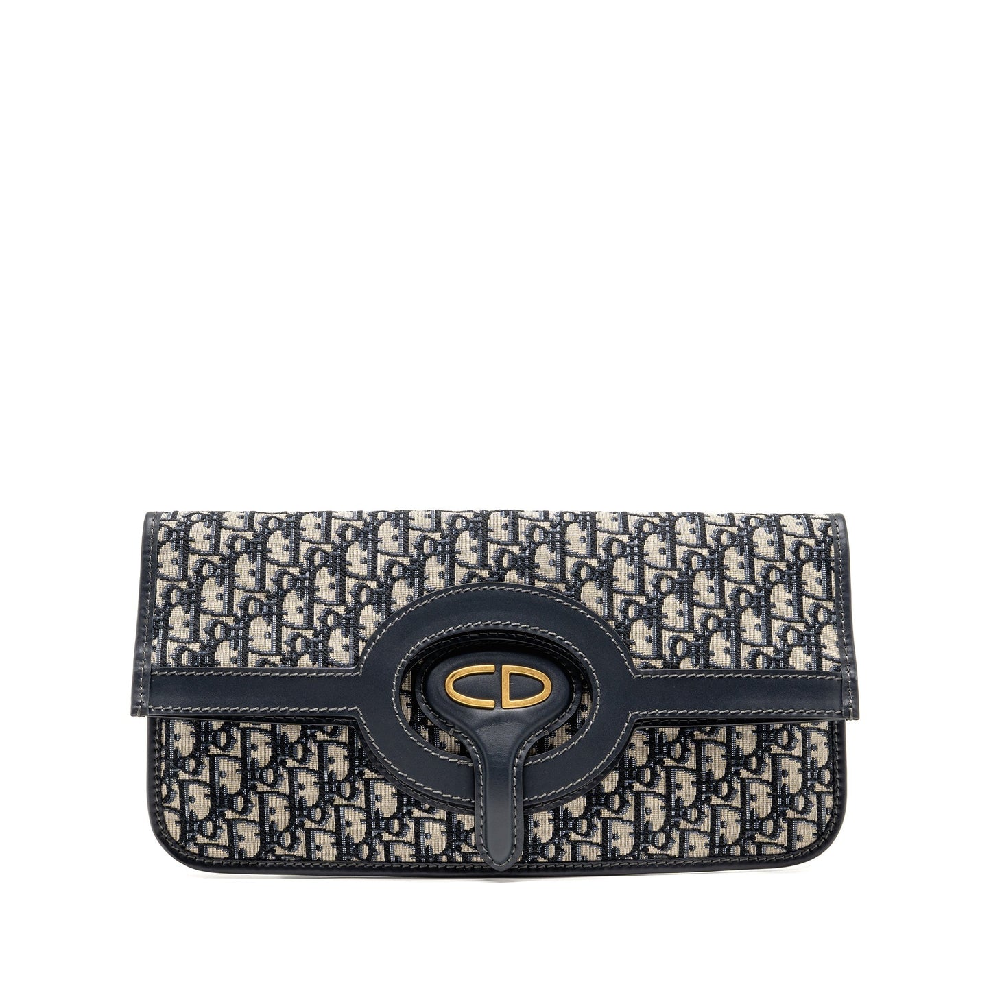 Dior Folder Clutch Oblique Canvas/Calfskin Blue