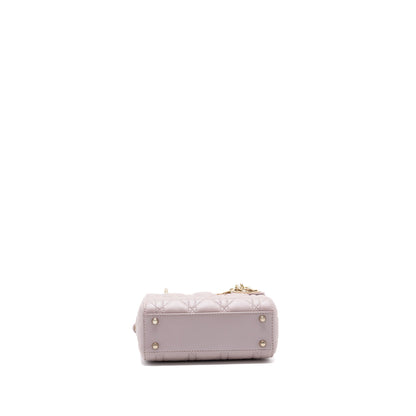 Dior mini lady dior lambskin light pink