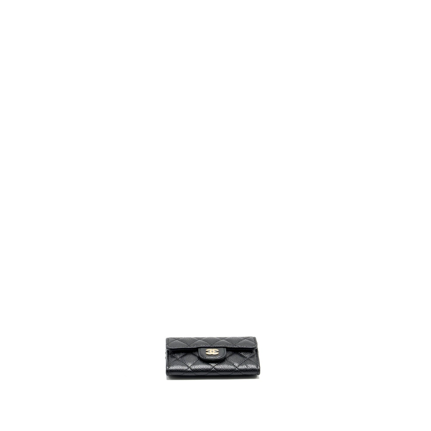 Chanel Classic Flap Card Holder Caviar BLACK GHW (Microchip)