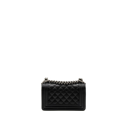 Chanel Small Boy Bag Caviar Black SHW (Microchip)
