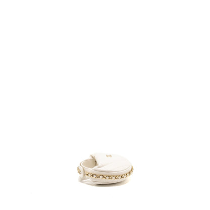 Chanel 23C Round Clutch Lambskin White LGHW (Microchip)