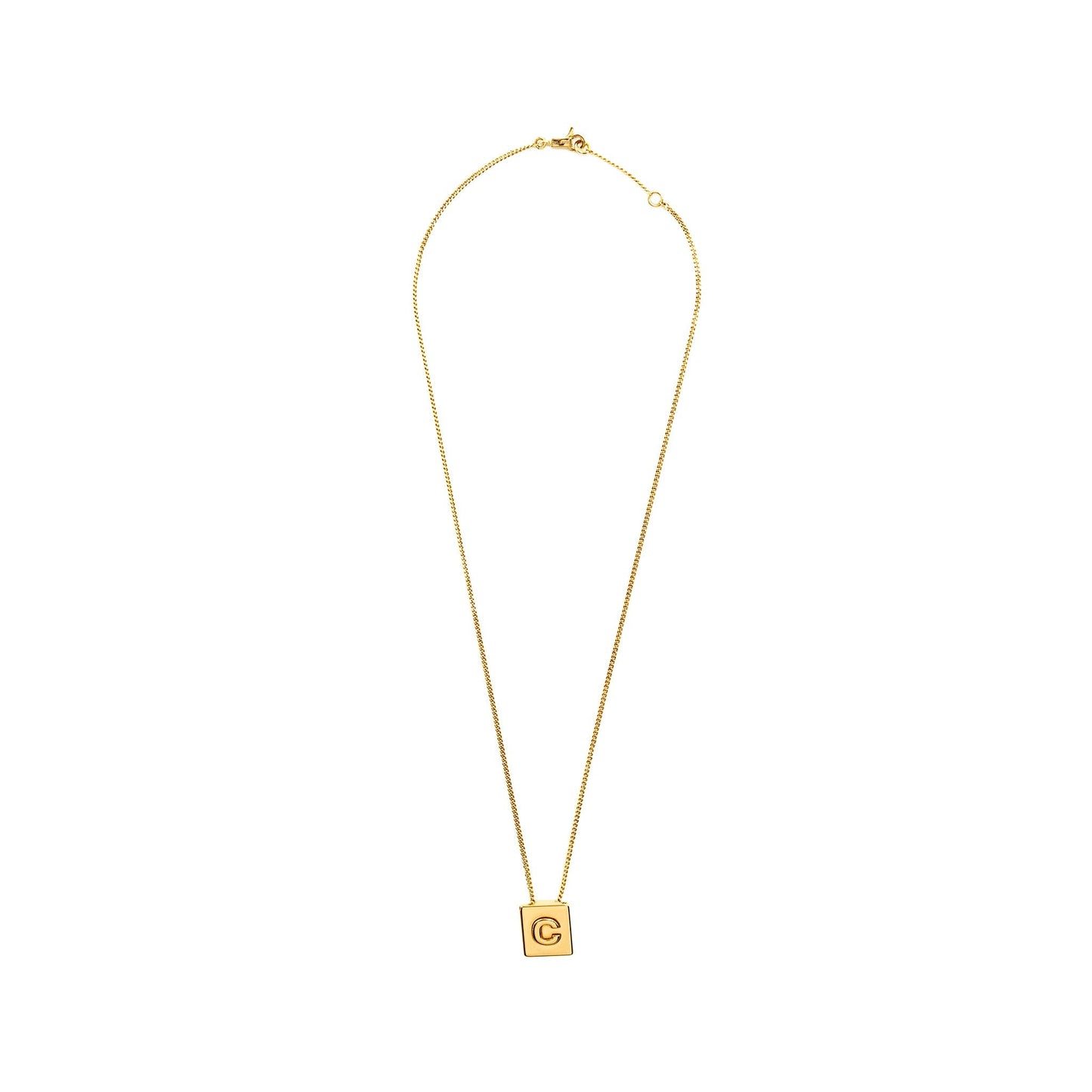 Celine Alphabet C Necklace In Brass Gold Tone