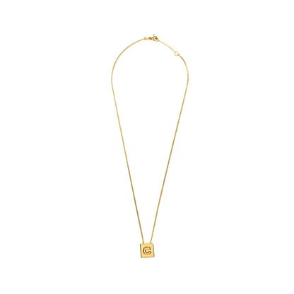 Celine Alphabet C Necklace In Brass Gold Tone