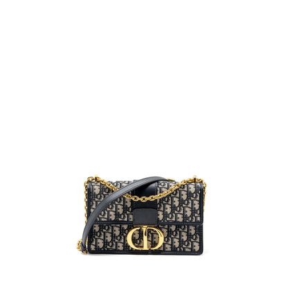 Dior 30 Montaigne Purse Blue Dior Oblique Jacquard Canvas/ Leather