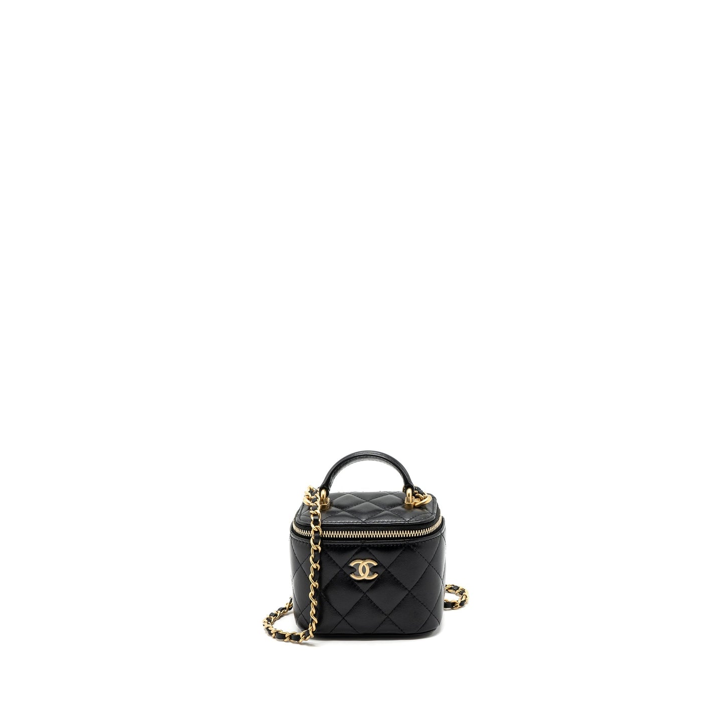 Chanel Top Handle Mini Vanity Lambskin Black GHW