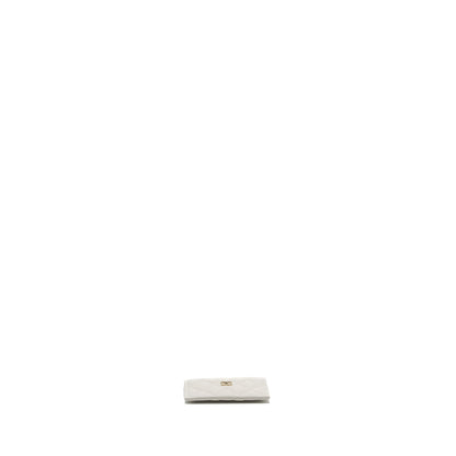 Chanel Classic Card Holder Caviar White LGHW (Microchip)