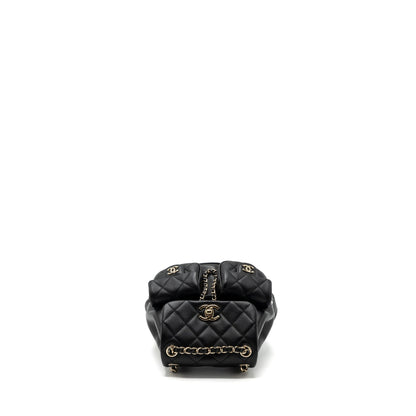 Chanel 23A mini triple pack backpack calfskin black LGHW (microchip )