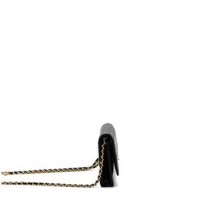 Chanel Pearl Crush Wallet On Chain Lambskin Black GHW (microchip)
