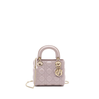 Dior mini lady dior lambskin light pink