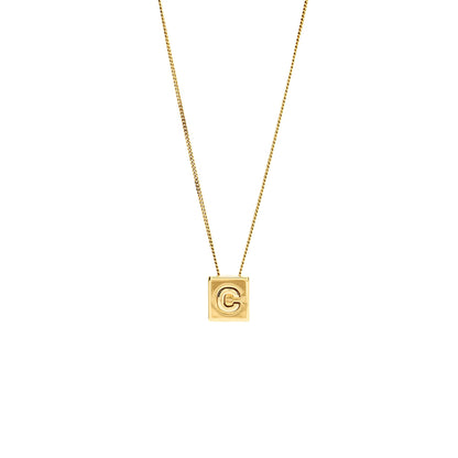 Celine Alphabet C Necklace In Brass Gold Tone