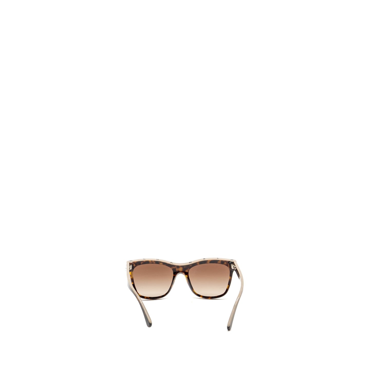 Chanel CC and Letter Logo Shield Sunglasses Dark Tortoise/Beige Brown SHW