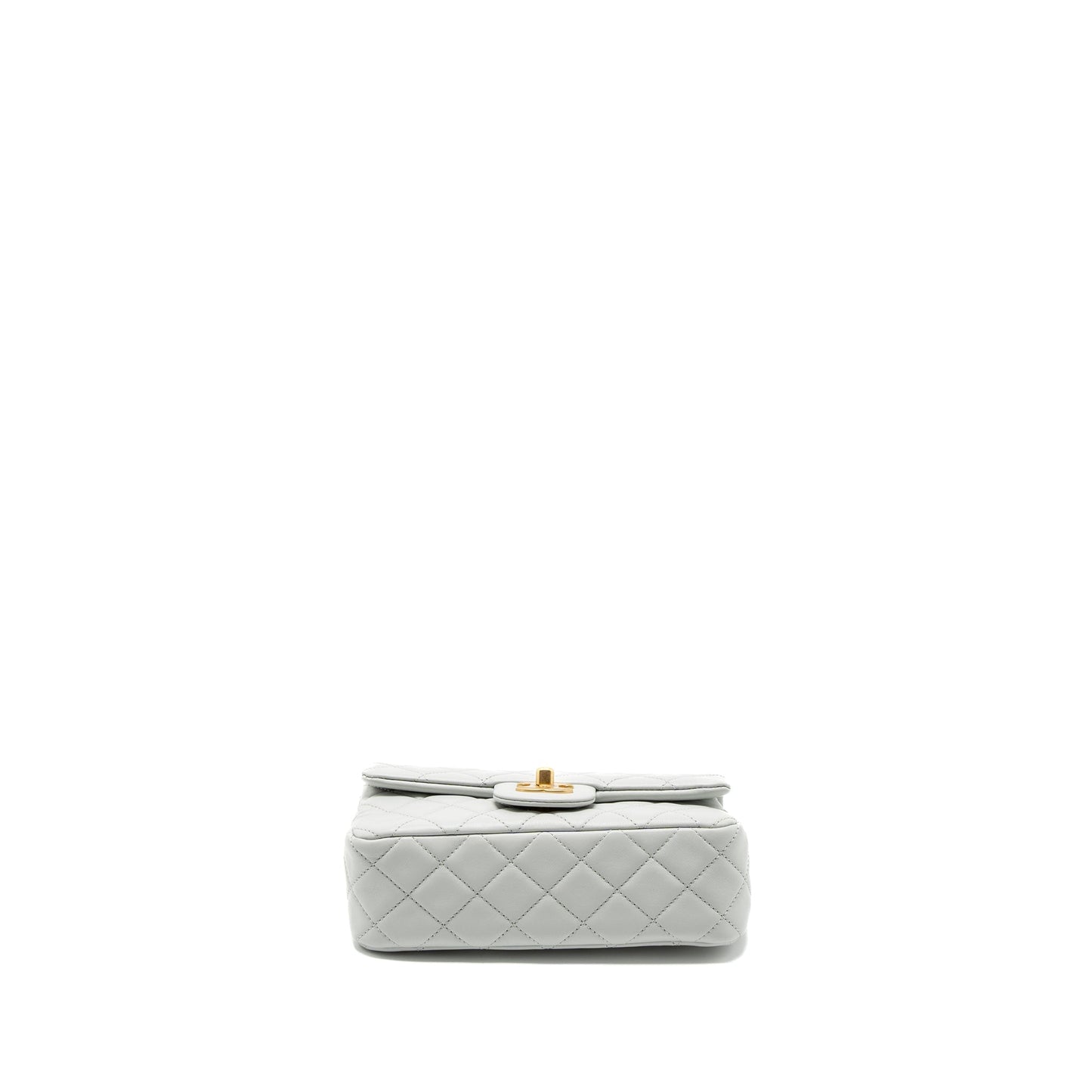 Chanel Pearl Crush Mini Rectangular Lambskin Light Grey Brushed GHW (Microchip)