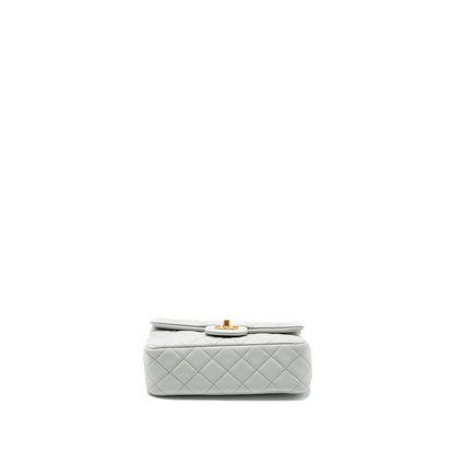 Chanel Pearl Crush Mini Rectangular Lambskin Light Grey Brushed GHW (Microchip)